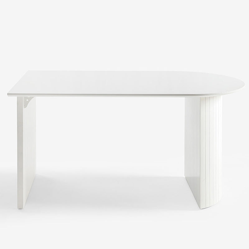 Contemporary Dining Table Sintered Stone Table with Double Pedestal for Dining White Without Chairs Clearhalo ' dining_table' 'Dining Tables & Seating' 'Dining Tables' 'furn' 'furn_dining_table' 'Furniture' 'furniture_dining_table' 'Kitchen & Dining Furniture' 'kitchen&dining_furn' 'kitchen' 'kitchen_dining_table' 3598551
