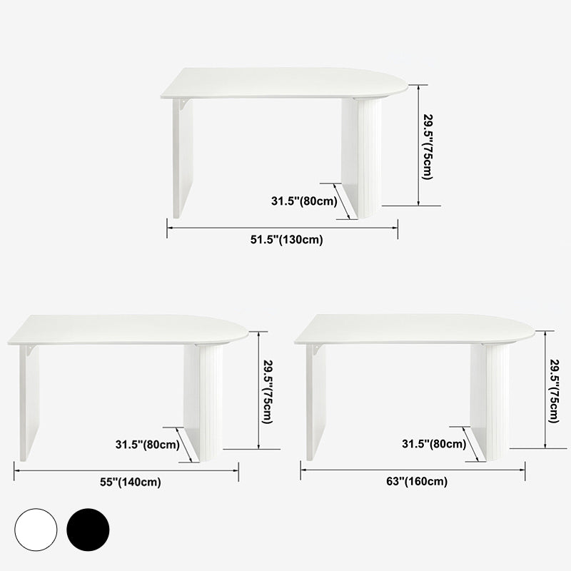 Contemporary Dining Table Sintered Stone Table with Double Pedestal for Dining Clearhalo ' dining_table' 'Dining Tables & Seating' 'Dining Tables' 'furn' 'furn_dining_table' 'Furniture' 'furniture_dining_table' 'Kitchen & Dining Furniture' 'kitchen&dining_furn' 'kitchen' 'kitchen_dining_table' 3598556