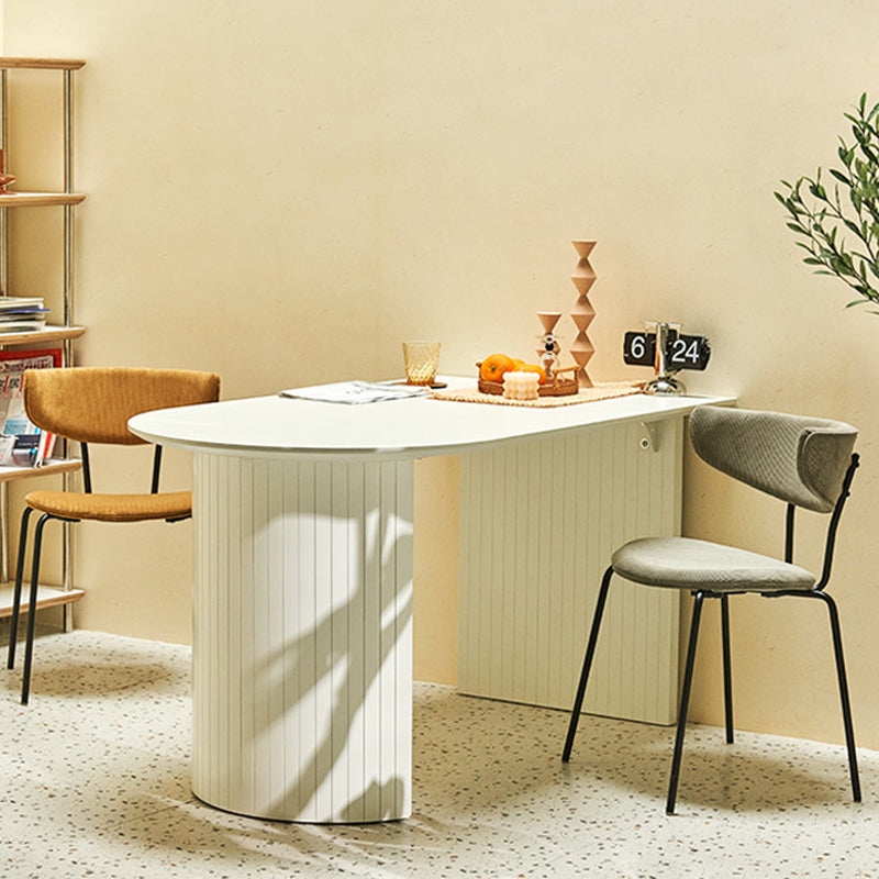 Contemporary Dining Table Sintered Stone Table with Double Pedestal for Dining Clearhalo ' dining_table' 'Dining Tables & Seating' 'Dining Tables' 'furn' 'furn_dining_table' 'Furniture' 'furniture_dining_table' 'Kitchen & Dining Furniture' 'kitchen&dining_furn' 'kitchen' 'kitchen_dining_table' 3598557