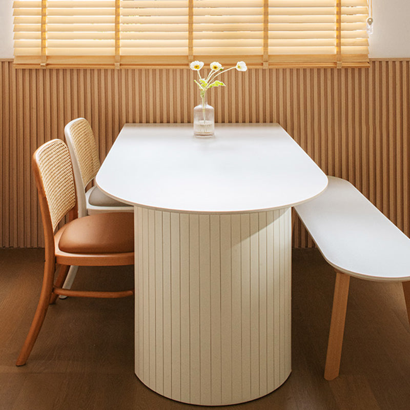 Contemporary Dining Table Sintered Stone Table with Double Pedestal for Dining Clearhalo ' dining_table' 'Dining Tables & Seating' 'Dining Tables' 'furn' 'furn_dining_table' 'Furniture' 'furniture_dining_table' 'Kitchen & Dining Furniture' 'kitchen&dining_furn' 'kitchen' 'kitchen_dining_table' 3598560