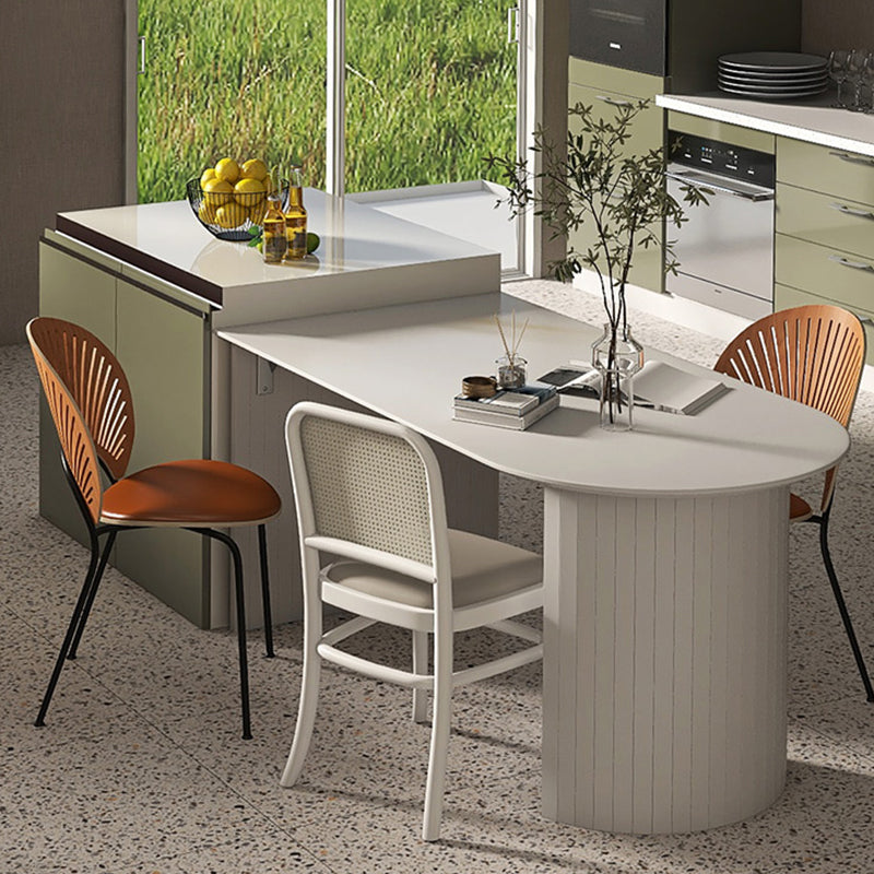 Contemporary Dining Table Sintered Stone Table with Double Pedestal for Dining Clearhalo ' dining_table' 'Dining Tables & Seating' 'Dining Tables' 'furn' 'furn_dining_table' 'Furniture' 'furniture_dining_table' 'Kitchen & Dining Furniture' 'kitchen&dining_furn' 'kitchen' 'kitchen_dining_table' 3598561