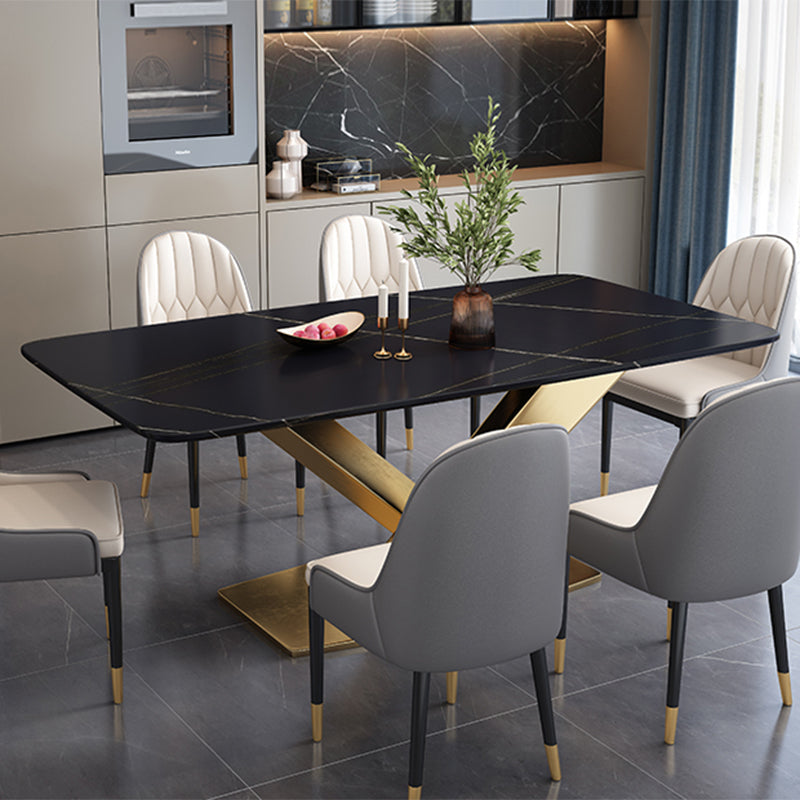 Sintered Stone White Dining Table Simplicity Pedestal Table for Dining Room Black Without Chairs Clearhalo ' dining_table' 'Dining Tables & Seating' 'Dining Tables' 'furn' 'furn_dining_table' 'Furniture' 'furniture_dining_table' 'Kitchen & Dining Furniture' 'kitchen&dining_furn' 'kitchen' 'kitchen_dining_table' 3598563