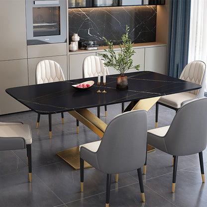 Sintered Stone White Dining Table Simplicity Pedestal Table for Dining Room Black Without Chairs Clearhalo ' dining_table' 'Dining Tables & Seating' 'Dining Tables' 'furn' 'furn_dining_table' 'Furniture' 'furniture_dining_table' 'Kitchen & Dining Furniture' 'kitchen&dining_furn' 'kitchen' 'kitchen_dining_table' 3598563