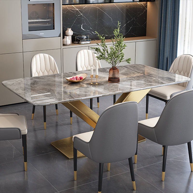 Sintered Stone White Dining Table Simplicity Pedestal Table for Dining Room Grey Without Chairs Clearhalo ' dining_table' 'Dining Tables & Seating' 'Dining Tables' 'furn' 'furn_dining_table' 'Furniture' 'furniture_dining_table' 'Kitchen & Dining Furniture' 'kitchen&dining_furn' 'kitchen' 'kitchen_dining_table' 3598564