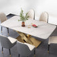 Sintered Stone White Dining Table Simplicity Pedestal Table for Dining Room Clearhalo ' dining_table' 'Dining Tables & Seating' 'Dining Tables' 'furn' 'furn_dining_table' 'Furniture' 'furniture_dining_table' 'Kitchen & Dining Furniture' 'kitchen&dining_furn' 'kitchen' 'kitchen_dining_table' 3598567