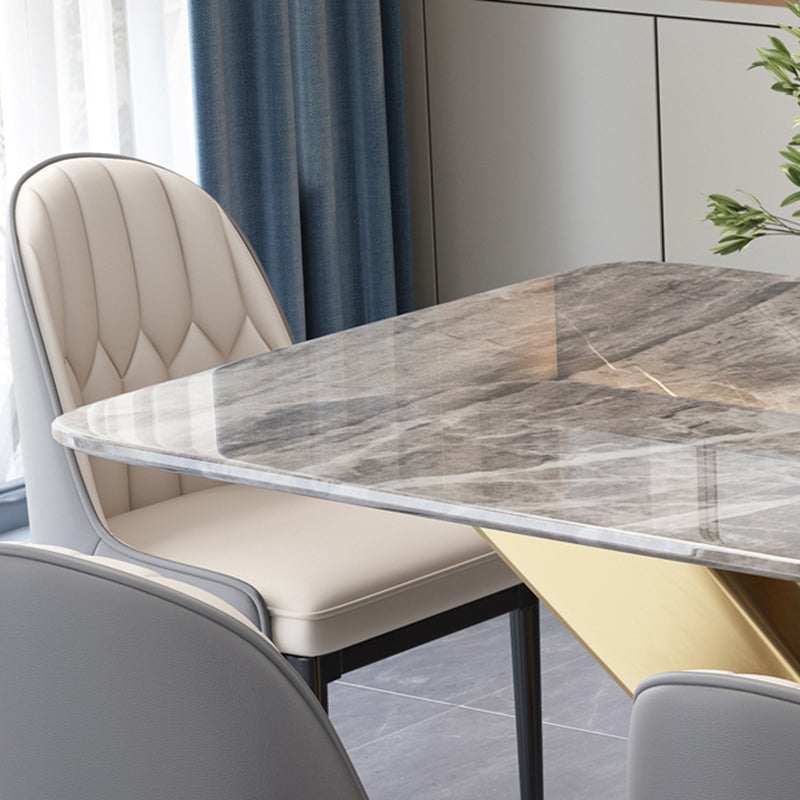 Sintered Stone White Dining Table Simplicity Pedestal Table for Dining Room Clearhalo ' dining_table' 'Dining Tables & Seating' 'Dining Tables' 'furn' 'furn_dining_table' 'Furniture' 'furniture_dining_table' 'Kitchen & Dining Furniture' 'kitchen&dining_furn' 'kitchen' 'kitchen_dining_table' 3598570