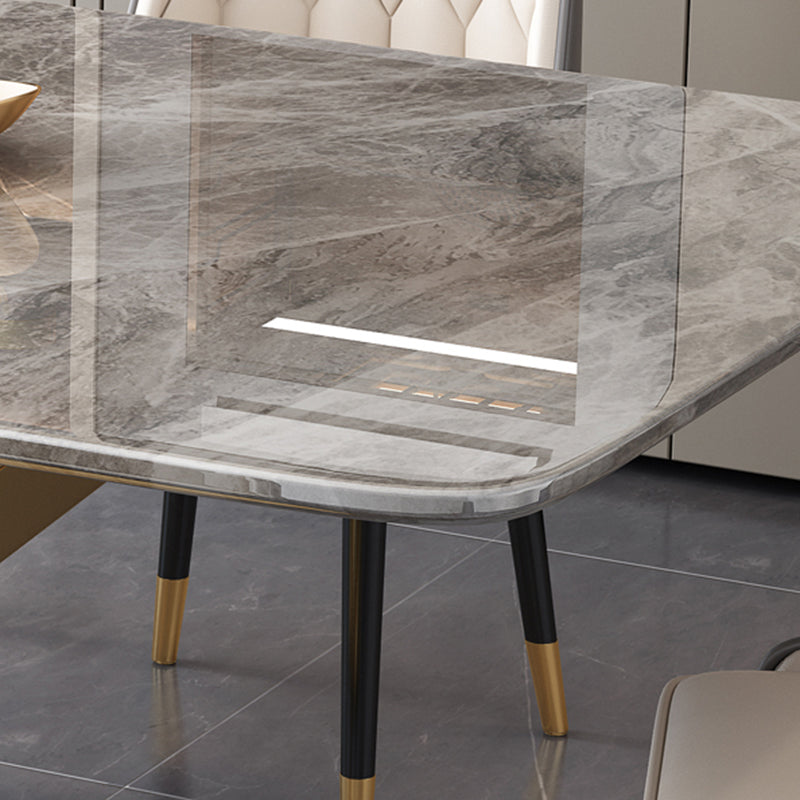 Sintered Stone White Dining Table Simplicity Pedestal Table for Dining Room Clearhalo ' dining_table' 'Dining Tables & Seating' 'Dining Tables' 'furn' 'furn_dining_table' 'Furniture' 'furniture_dining_table' 'Kitchen & Dining Furniture' 'kitchen&dining_furn' 'kitchen' 'kitchen_dining_table' 3598571