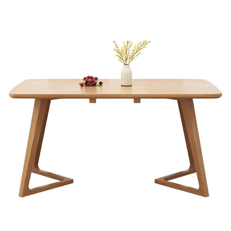 Modern Style Solid Wood Dining Table Brown Rectangle Table for Kitchen Dining Room, 47"L x 29.5"H Double Pedestal Without Chairs Clearhalo ' dining_table' 'Dining Tables & Seating' 'Dining Tables' 'furn' 'furn_dining_table' 'Furniture' 'furniture_dining_table' 'Kitchen & Dining Furniture' 'kitchen&dining_furn' 'kitchen' 'kitchen_dining_table' 3598575