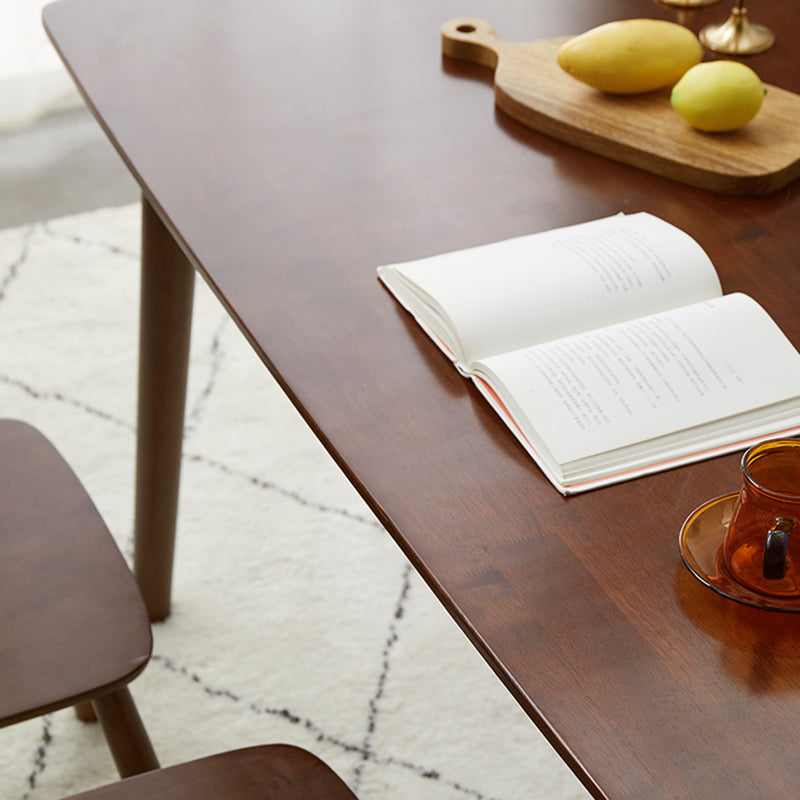 Modern Style Solid Wood Dining Table Rectangle Table with 4 Legs for Home Clearhalo ' dining_table' 'Dining Tables & Seating' 'Dining Tables' 'furn' 'furn_dining_table' 'Furniture' 'furniture_dining_table' 'Kitchen & Dining Furniture' 'kitchen&dining_furn' 'kitchen' 'kitchen_dining_table' 3598594