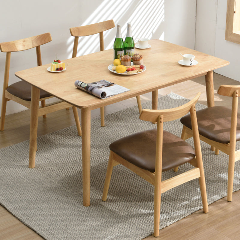 Modern Style Solid Wood Dining Table Rectangle Table with 4 Legs for Home Clearhalo ' dining_table' 'Dining Tables & Seating' 'Dining Tables' 'furn' 'furn_dining_table' 'Furniture' 'furniture_dining_table' 'Kitchen & Dining Furniture' 'kitchen&dining_furn' 'kitchen' 'kitchen_dining_table' 3598601