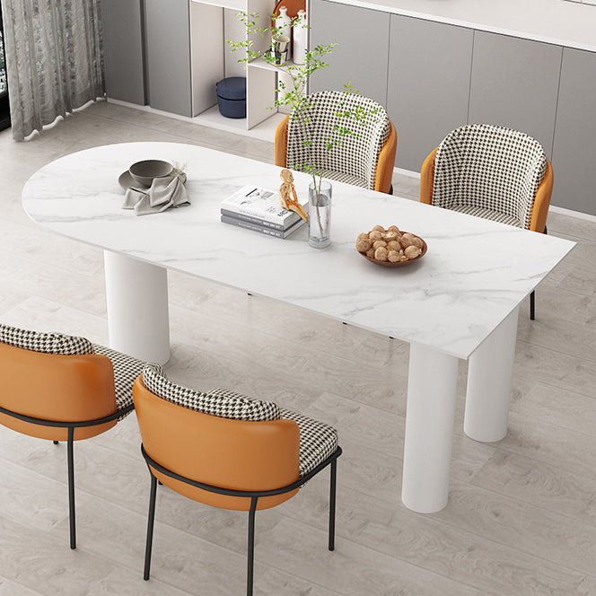 Free Form 3 Legs Modern Style Dining Table White Fixed Table with Sintered Stone Clearhalo ' dining_table' 'Dining Tables & Seating' 'Dining Tables' 'furn' 'furn_dining_table' 'Furniture' 'furniture_dining_table' 'Kitchen & Dining Furniture' 'kitchen&dining_furn' 'kitchen' 'kitchen_dining_table' 3598610
