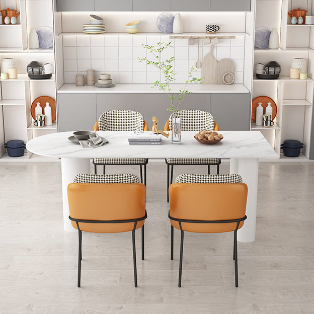 Free Form 3 Legs Modern Style Dining Table White Fixed Table with Sintered Stone Clearhalo ' dining_table' 'Dining Tables & Seating' 'Dining Tables' 'furn' 'furn_dining_table' 'Furniture' 'furniture_dining_table' 'Kitchen & Dining Furniture' 'kitchen&dining_furn' 'kitchen' 'kitchen_dining_table' 3598613