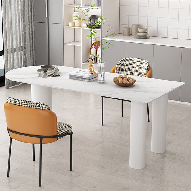 Free Form 3 Legs Modern Style Dining Table White Fixed Table with Sintered Stone Clearhalo ' dining_table' 'Dining Tables & Seating' 'Dining Tables' 'furn' 'furn_dining_table' 'Furniture' 'furniture_dining_table' 'Kitchen & Dining Furniture' 'kitchen&dining_furn' 'kitchen' 'kitchen_dining_table' 3598615