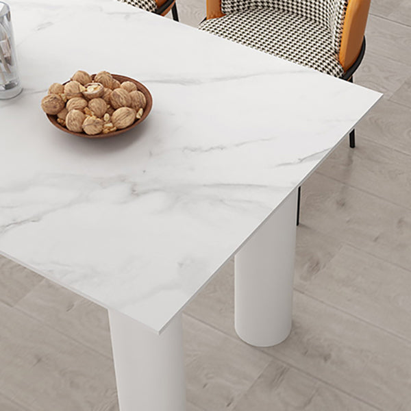 Free Form 3 Legs Modern Style Dining Table White Fixed Table with Sintered Stone Clearhalo ' dining_table' 'Dining Tables & Seating' 'Dining Tables' 'furn' 'furn_dining_table' 'Furniture' 'furniture_dining_table' 'Kitchen & Dining Furniture' 'kitchen&dining_furn' 'kitchen' 'kitchen_dining_table' 3598617