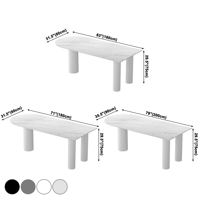Free Form 3 Legs Modern Style Dining Table White Fixed Table with Sintered Stone Clearhalo ' dining_table' 'Dining Tables & Seating' 'Dining Tables' 'furn' 'furn_dining_table' 'Furniture' 'furniture_dining_table' 'Kitchen & Dining Furniture' 'kitchen&dining_furn' 'kitchen' 'kitchen_dining_table' 3598622