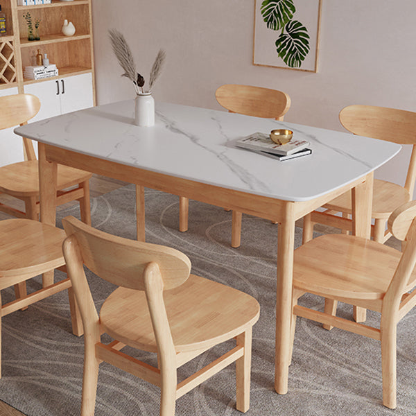 Minimalist Rectangle Shape Kitchen Dining Table Sintered Stone Top Dining Table with 4 Legs Base Clearhalo ' dining_table' 'Dining Tables & Seating' 'Dining Tables' 'furn' 'furn_dining_table' 'Furniture' 'furniture_dining_table' 'Kitchen & Dining Furniture' 'kitchen&dining_furn' 'kitchen' 'kitchen_dining_table' 3598627