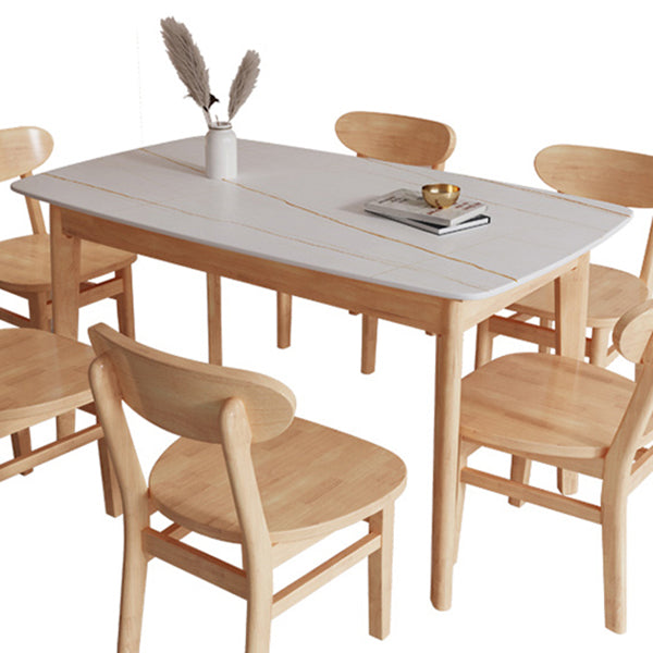 Minimalist Rectangle Shape Kitchen Dining Table Sintered Stone Top Dining Table with 4 Legs Base Clearhalo ' dining_table' 'Dining Tables & Seating' 'Dining Tables' 'furn' 'furn_dining_table' 'Furniture' 'furniture_dining_table' 'Kitchen & Dining Furniture' 'kitchen&dining_furn' 'kitchen' 'kitchen_dining_table' 3598628