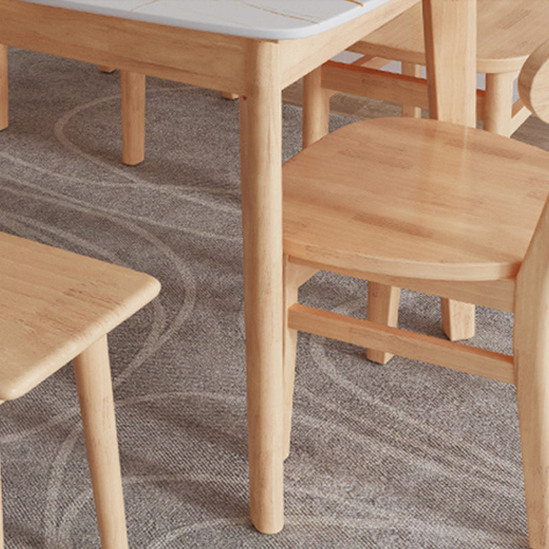 Minimalist Rectangle Shape Kitchen Dining Table Sintered Stone Top Dining Table with 4 Legs Base Clearhalo ' dining_table' 'Dining Tables & Seating' 'Dining Tables' 'furn' 'furn_dining_table' 'Furniture' 'furniture_dining_table' 'Kitchen & Dining Furniture' 'kitchen&dining_furn' 'kitchen' 'kitchen_dining_table' 3598633
