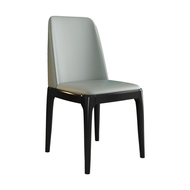 Scandinavian Style Wood Dining Side Chair Dining Room Armless Solid Back Chair Light Gray 1 Piece Black Clearhalo ' kitchen&dining_furn' 'Dining Chairs' 'Dining Tables & Seating' 'dining_chair' 'furn' 'furn_dining_chair' 'Furniture' 'furniture_dining_chair' 'Kitchen & Dining Furniture' 'kitchen' 3598638