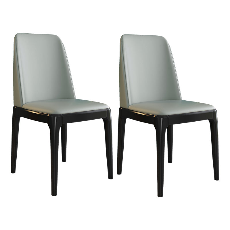 Scandinavian Style Wood Dining Side Chair Dining Room Armless Solid Back Chair Light Gray 2 Piece Set Black Clearhalo ' kitchen&dining_furn' 'Dining Chairs' 'Dining Tables & Seating' 'dining_chair' 'furn' 'furn_dining_chair' 'Furniture' 'furniture_dining_chair' 'Kitchen & Dining Furniture' 'kitchen' 3598639