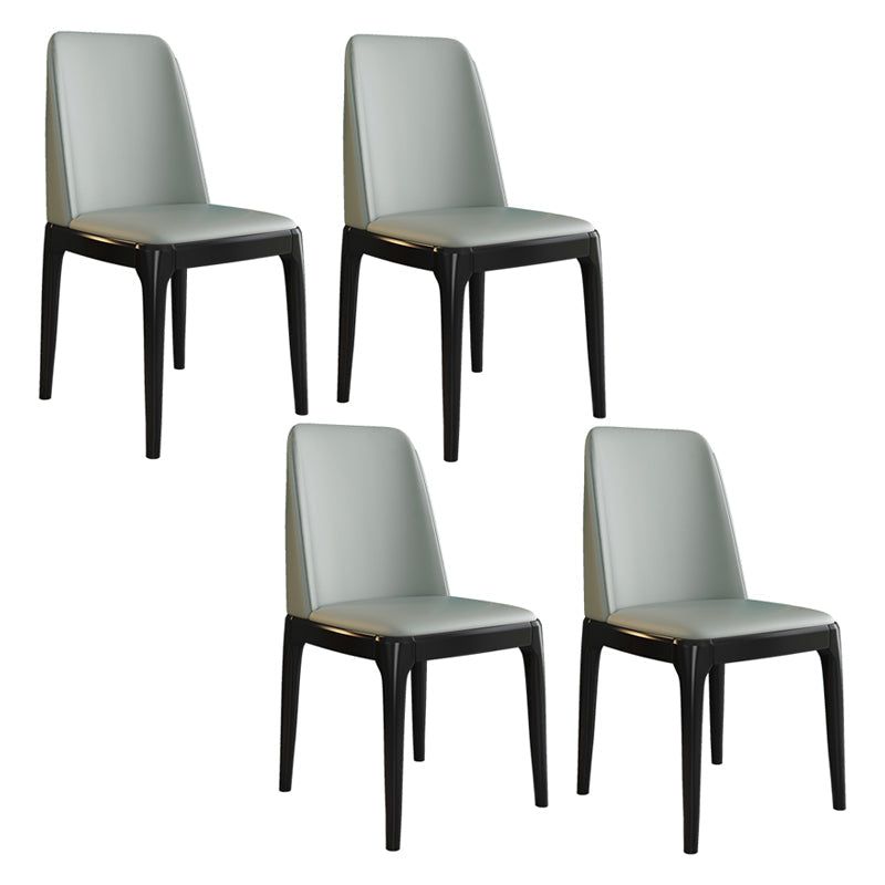 Scandinavian Style Wood Dining Side Chair Dining Room Armless Solid Back Chair Light Gray 4 Piece Set Black Clearhalo ' kitchen&dining_furn' 'Dining Chairs' 'Dining Tables & Seating' 'dining_chair' 'furn' 'furn_dining_chair' 'Furniture' 'furniture_dining_chair' 'Kitchen & Dining Furniture' 'kitchen' 3598641
