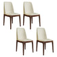 Scandinavian Style Wood Dining Side Chair Dining Room Armless Solid Back Chair Off-White 4 Piece Set Walnut Clearhalo ' kitchen&dining_furn' 'Dining Chairs' 'Dining Tables & Seating' 'dining_chair' 'furn' 'furn_dining_chair' 'Furniture' 'furniture_dining_chair' 'Kitchen & Dining Furniture' 'kitchen' 3598648
