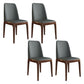 Scandinavian Style Wood Dining Side Chair Dining Room Armless Solid Back Chair Dark Gray 4 Piece Set Walnut Clearhalo ' kitchen&dining_furn' 'Dining Chairs' 'Dining Tables & Seating' 'dining_chair' 'furn' 'furn_dining_chair' 'Furniture' 'furniture_dining_chair' 'Kitchen & Dining Furniture' 'kitchen' 3598653