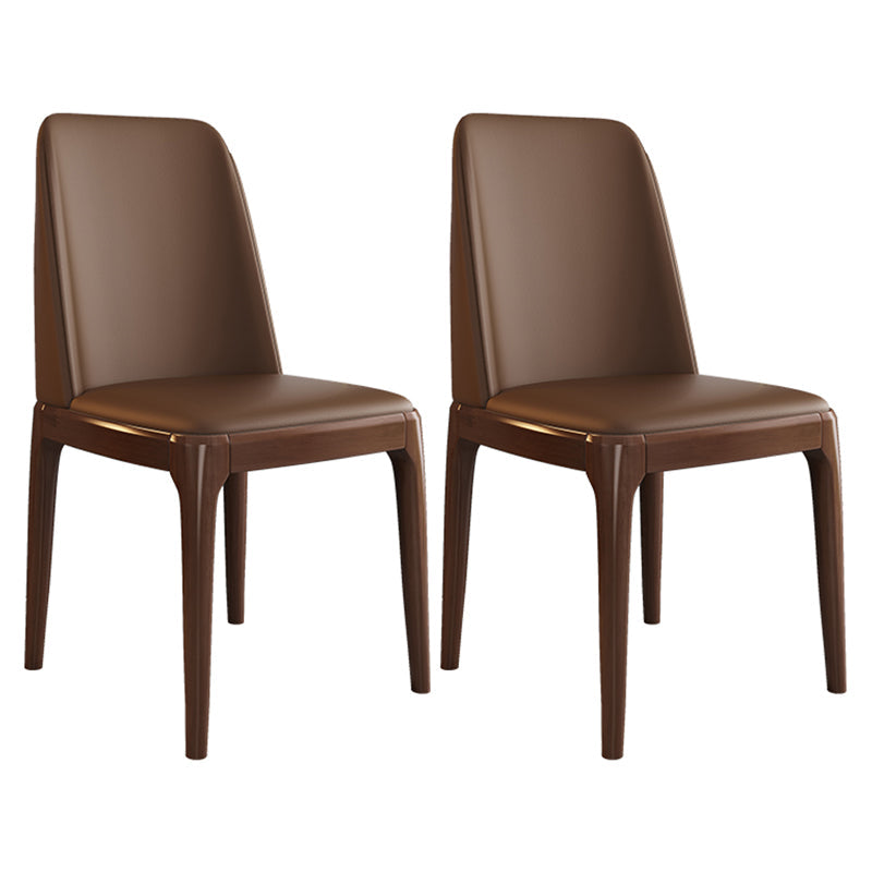 Scandinavian Style Wood Dining Side Chair Dining Room Armless Solid Back Chair Coffee 2 Piece Set Walnut Clearhalo ' kitchen&dining_furn' 'Dining Chairs' 'Dining Tables & Seating' 'dining_chair' 'furn' 'furn_dining_chair' 'Furniture' 'furniture_dining_chair' 'Kitchen & Dining Furniture' 'kitchen' 3598659
