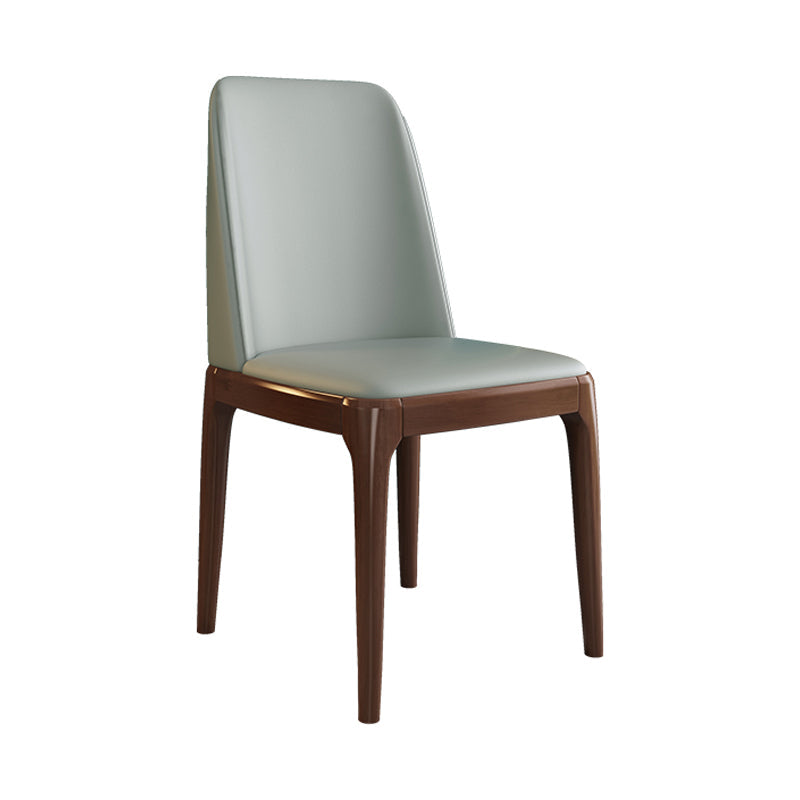 Scandinavian Style Wood Dining Side Chair Dining Room Armless Solid Back Chair Light Gray 1 Piece Walnut Clearhalo ' kitchen&dining_furn' 'Dining Chairs' 'Dining Tables & Seating' 'dining_chair' 'furn' 'furn_dining_chair' 'Furniture' 'furniture_dining_chair' 'Kitchen & Dining Furniture' 'kitchen' 3598667