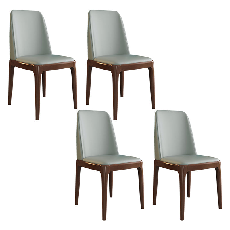 Scandinavian Style Wood Dining Side Chair Dining Room Armless Solid Back Chair Light Gray 4 Piece Set Walnut Clearhalo ' kitchen&dining_furn' 'Dining Chairs' 'Dining Tables & Seating' 'dining_chair' 'furn' 'furn_dining_chair' 'Furniture' 'furniture_dining_chair' 'Kitchen & Dining Furniture' 'kitchen' 3598669