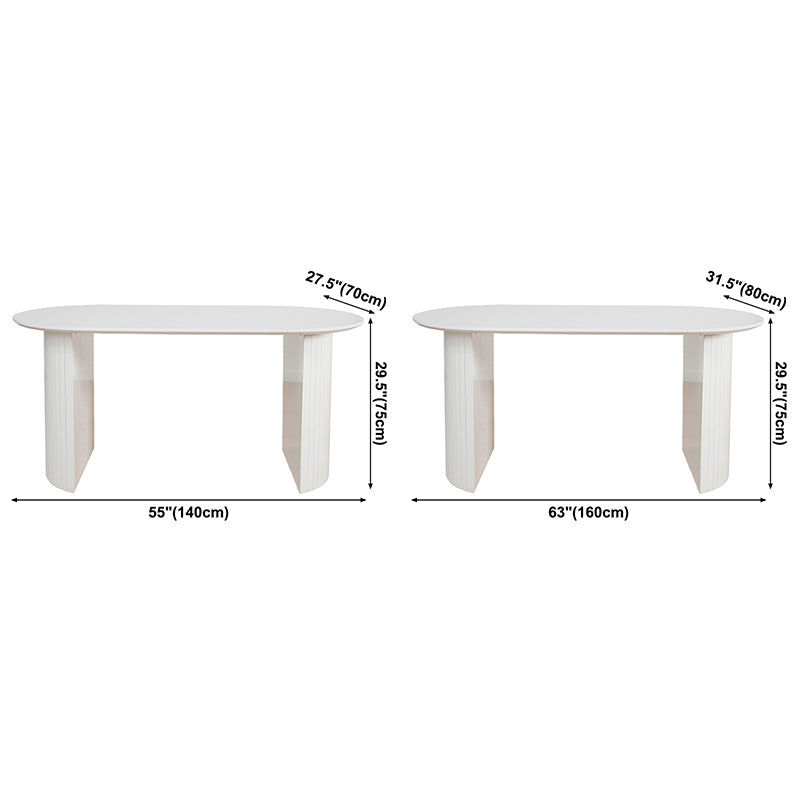 Double Pedestal Oval Dining Table Simple Style Solid Wood Dinette Table Clearhalo ' dining_table' 'Dining Tables & Seating' 'Dining Tables' 'furn' 'furn_dining_table' 'Furniture' 'furniture_dining_table' 'Kitchen & Dining Furniture' 'kitchen&dining_furn' 'kitchen' 'kitchen_dining_table' 3600056