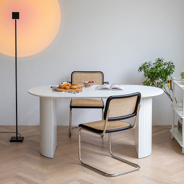 Double Pedestal Oval Dining Table Simple Style Solid Wood Dinette Table Clearhalo ' dining_table' 'Dining Tables & Seating' 'Dining Tables' 'furn' 'furn_dining_table' 'Furniture' 'furniture_dining_table' 'Kitchen & Dining Furniture' 'kitchen&dining_furn' 'kitchen' 'kitchen_dining_table' 3600057