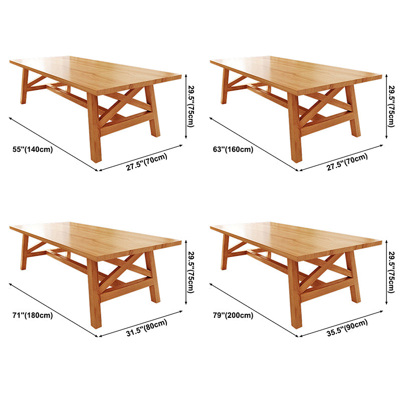 Rectangle Pine Solid Wood Table Modern Dining Table with Trestle Base for Restaurant Clearhalo ' dining_table' 'Dining Tables & Seating' 'Dining Tables' 'furn' 'furn_dining_table' 'Furniture' 'furniture_dining_table' 'Kitchen & Dining Furniture' 'kitchen&dining_furn' 'kitchen' 'kitchen_dining_table' 3600066