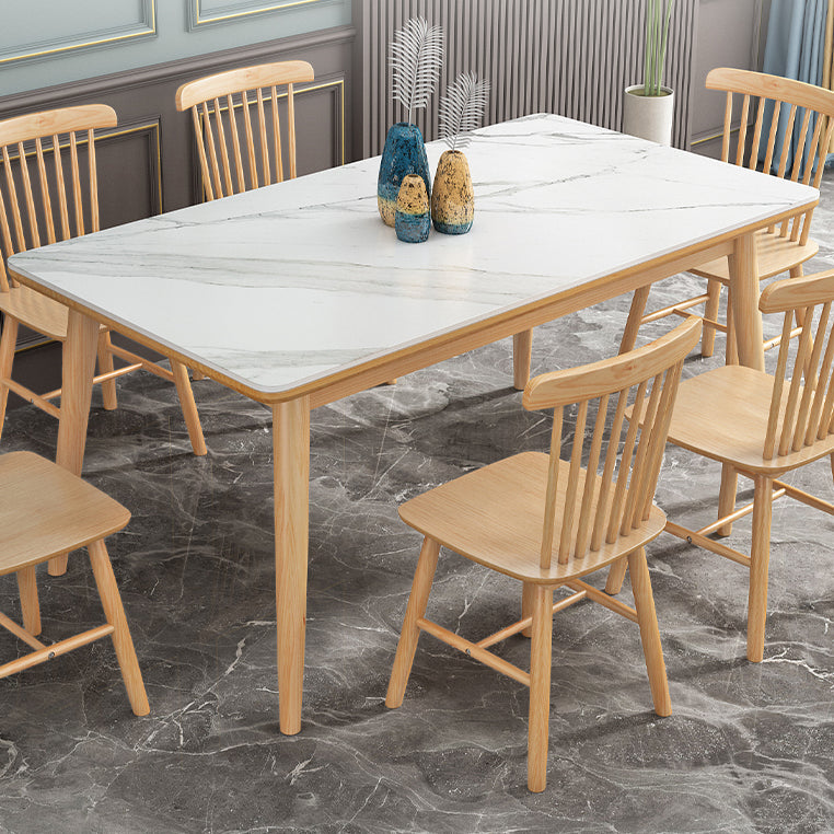 Simplicity Home Sintered Stone Dining Table Rectangle Shape Dining Table with 4 Legs Base Clearhalo ' dining_table' 'Dining Tables & Seating' 'Dining Tables' 'furn' 'furn_dining_table' 'Furniture' 'furniture_dining_table' 'Kitchen & Dining Furniture' 'kitchen&dining_furn' 'kitchen' 'kitchen_dining_table' 3600071