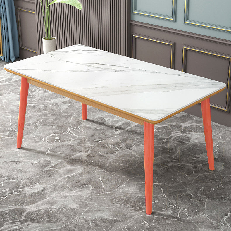 Simplicity Home Sintered Stone Dining Table Rectangle Shape Dining Table with 4 Legs Base Clearhalo ' dining_table' 'Dining Tables & Seating' 'Dining Tables' 'furn' 'furn_dining_table' 'Furniture' 'furniture_dining_table' 'Kitchen & Dining Furniture' 'kitchen&dining_furn' 'kitchen' 'kitchen_dining_table' 3600082