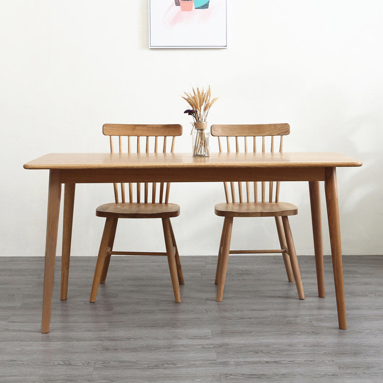 Rectangle Casual Dining Table Brown Tone Fixed Table with Oakwood Solid Wood Clearhalo ' dining_table' 'Dining Tables & Seating' 'Dining Tables' 'furn' 'furn_dining_table' 'Furniture' 'furniture_dining_table' 'Kitchen & Dining Furniture' 'kitchen&dining_furn' 'kitchen' 'kitchen_dining_table' 3600084