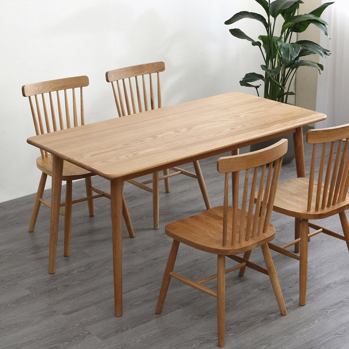 Rectangle Casual Dining Table Brown Tone Fixed Table with Oakwood Solid Wood Clearhalo ' dining_table' 'Dining Tables & Seating' 'Dining Tables' 'furn' 'furn_dining_table' 'Furniture' 'furniture_dining_table' 'Kitchen & Dining Furniture' 'kitchen&dining_furn' 'kitchen' 'kitchen_dining_table' 3600086