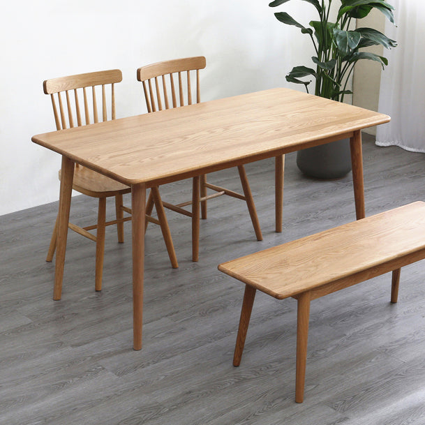 Rectangle Casual Dining Table Brown Tone Fixed Table with Oakwood Solid Wood Clearhalo ' dining_table' 'Dining Tables & Seating' 'Dining Tables' 'furn' 'furn_dining_table' 'Furniture' 'furniture_dining_table' 'Kitchen & Dining Furniture' 'kitchen&dining_furn' 'kitchen' 'kitchen_dining_table' 3600087