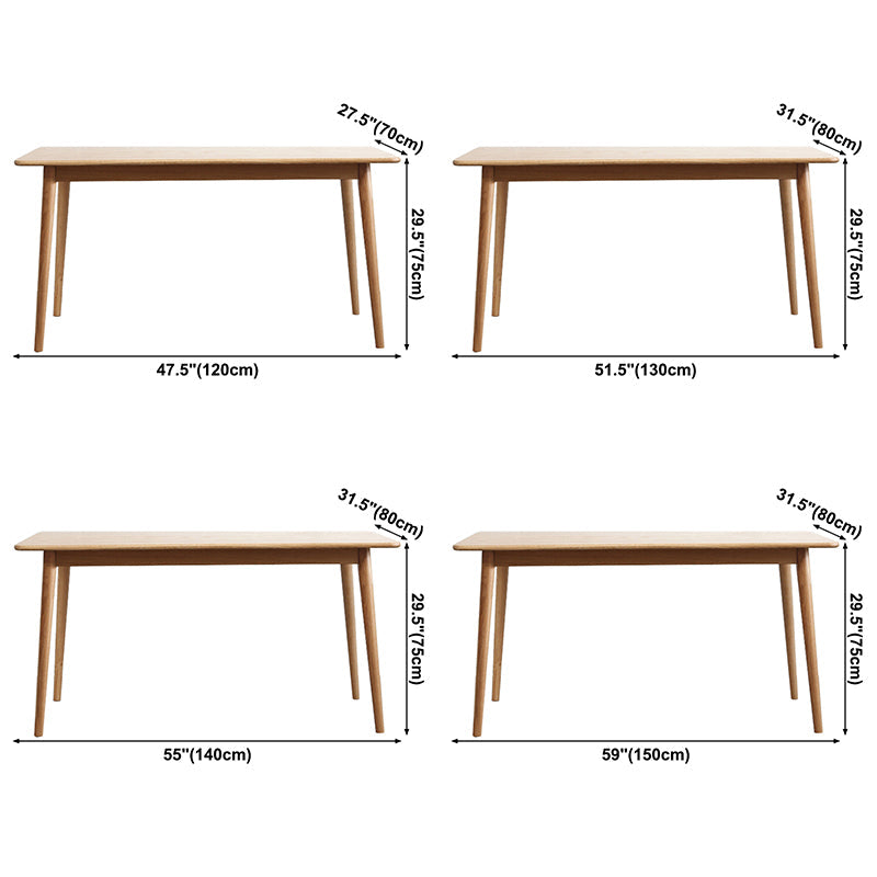 Rectangle Casual Dining Table Brown Tone Fixed Table with Oakwood Solid Wood Clearhalo ' dining_table' 'Dining Tables & Seating' 'Dining Tables' 'furn' 'furn_dining_table' 'Furniture' 'furniture_dining_table' 'Kitchen & Dining Furniture' 'kitchen&dining_furn' 'kitchen' 'kitchen_dining_table' 3600091