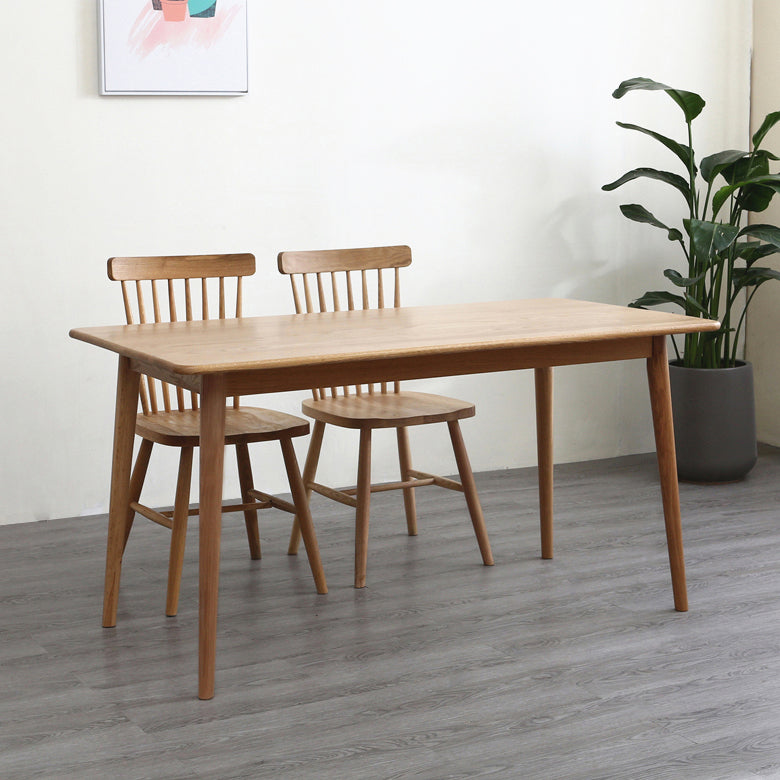 Rectangle Casual Dining Table Brown Tone Fixed Table with Oakwood Solid Wood Clearhalo ' dining_table' 'Dining Tables & Seating' 'Dining Tables' 'furn' 'furn_dining_table' 'Furniture' 'furniture_dining_table' 'Kitchen & Dining Furniture' 'kitchen&dining_furn' 'kitchen' 'kitchen_dining_table' 3600093