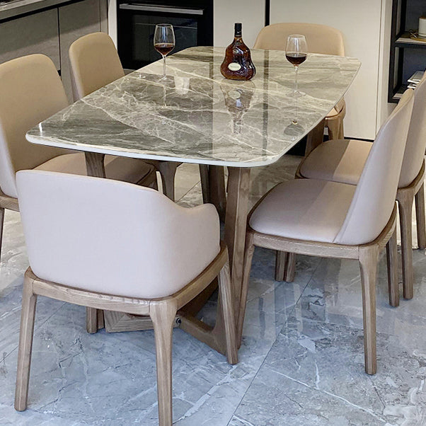 Solid Wood Contemporary Rectangular Dining Table Sintered Stone Top Table for Dining Room Clearhalo ' dining_table' 'Dining Tables & Seating' 'Dining Tables' 'furn' 'furn_dining_table' 'Furniture' 'furniture_dining_table' 'Kitchen & Dining Furniture' 'kitchen&dining_furn' 'kitchen' 'kitchen_dining_table' 3600096