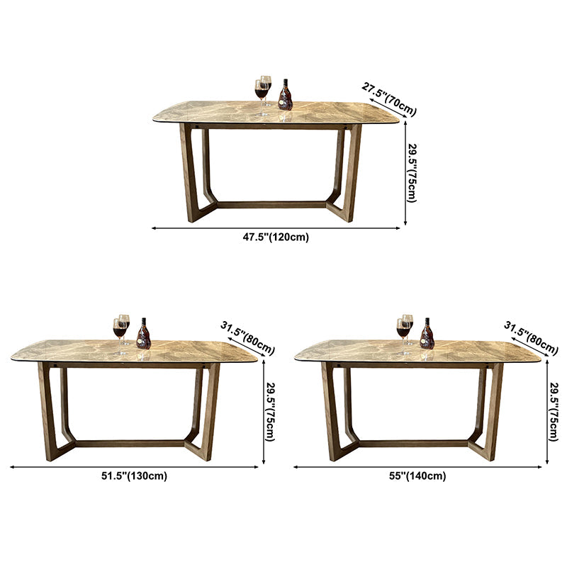 Solid Wood Contemporary Rectangular Dining Table Sintered Stone Top Table for Dining Room Clearhalo ' dining_table' 'Dining Tables & Seating' 'Dining Tables' 'furn' 'furn_dining_table' 'Furniture' 'furniture_dining_table' 'Kitchen & Dining Furniture' 'kitchen&dining_furn' 'kitchen' 'kitchen_dining_table' 3600102