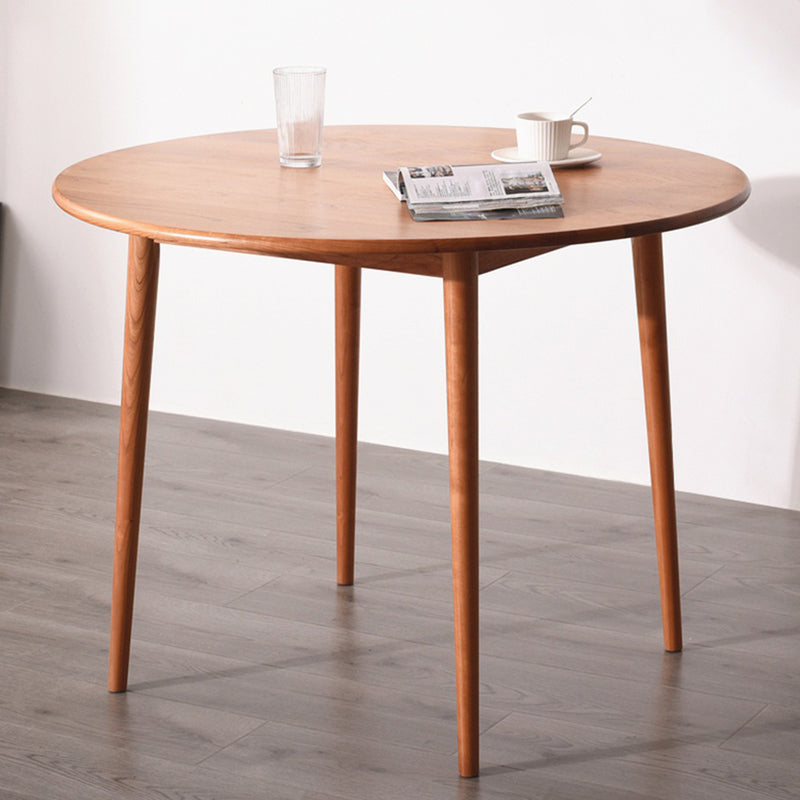 Solid Wood Double Pedestal Dining Table Simplicity Style Round Dinette Table Clearhalo ' dining_table' 'Dining Tables & Seating' 'Dining Tables' 'furn' 'furn_dining_table' 'Furniture' 'furniture_dining_table' 'Kitchen & Dining Furniture' 'kitchen&dining_furn' 'kitchen' 'kitchen_dining_table' 3600104