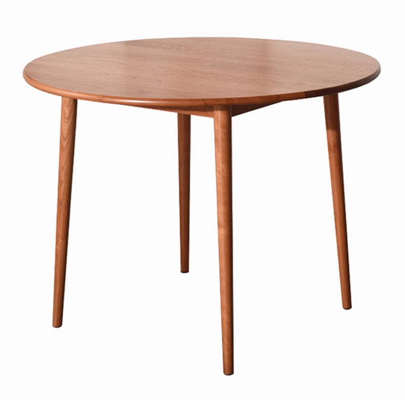 Solid Wood Double Pedestal Dining Table Simplicity Style Round Dinette Table Brown Without Chairs Clearhalo ' dining_table' 'Dining Tables & Seating' 'Dining Tables' 'furn' 'furn_dining_table' 'Furniture' 'furniture_dining_table' 'Kitchen & Dining Furniture' 'kitchen&dining_furn' 'kitchen' 'kitchen_dining_table' 3600111