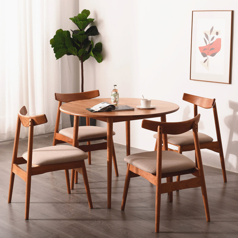 Solid Wood Double Pedestal Dining Table Simplicity Style Round Dinette Table Clearhalo ' dining_table' 'Dining Tables & Seating' 'Dining Tables' 'furn' 'furn_dining_table' 'Furniture' 'furniture_dining_table' 'Kitchen & Dining Furniture' 'kitchen&dining_furn' 'kitchen' 'kitchen_dining_table' 3600113
