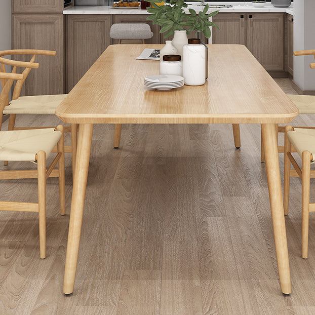 Simplicity Home Solid Wood Dining Table Rectangle Shape Dining Table with 4 Legs Base Clearhalo ' dining_table' 'Dining Tables & Seating' 'Dining Tables' 'furn' 'furn_dining_table' 'Furniture' 'furniture_dining_table' 'Kitchen & Dining Furniture' 'kitchen&dining_furn' 'kitchen' 'kitchen_dining_table' 3600118
