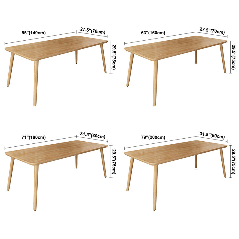 Simplicity Home Solid Wood Dining Table Rectangle Shape Dining Table with 4 Legs Base Clearhalo ' dining_table' 'Dining Tables & Seating' 'Dining Tables' 'furn' 'furn_dining_table' 'Furniture' 'furniture_dining_table' 'Kitchen & Dining Furniture' 'kitchen&dining_furn' 'kitchen' 'kitchen_dining_table' 3600125