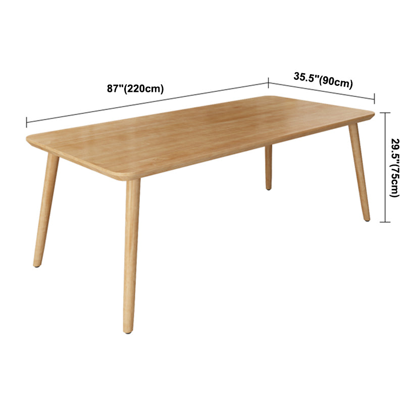 Simplicity Home Solid Wood Dining Table Rectangle Shape Dining Table with 4 Legs Base Clearhalo ' dining_table' 'Dining Tables & Seating' 'Dining Tables' 'furn' 'furn_dining_table' 'Furniture' 'furniture_dining_table' 'Kitchen & Dining Furniture' 'kitchen&dining_furn' 'kitchen' 'kitchen_dining_table' 3600126