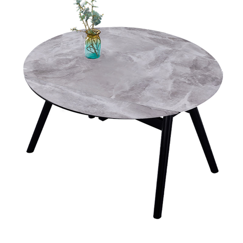 Modern Style Sintered Stone Dining Table Round Table with 4 Legs for Home Gray Without Chairs Clearhalo ' dining_table' 'Dining Tables & Seating' 'Dining Tables' 'furn' 'furn_dining_table' 'Furniture' 'furniture_dining_table' 'Kitchen & Dining Furniture' 'kitchen&dining_furn' 'kitchen' 'kitchen_dining_table' 3600129