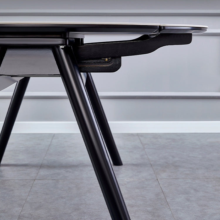 Modern Style Sintered Stone Dining Table Round Table with 4 Legs for Home Clearhalo ' dining_table' 'Dining Tables & Seating' 'Dining Tables' 'furn' 'furn_dining_table' 'Furniture' 'furniture_dining_table' 'Kitchen & Dining Furniture' 'kitchen&dining_furn' 'kitchen' 'kitchen_dining_table' 3600135